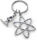 Atom & Microscope Keychain, Science Keychain, Physics Keychain, Chemistry Keychain, Microbiologist Gift