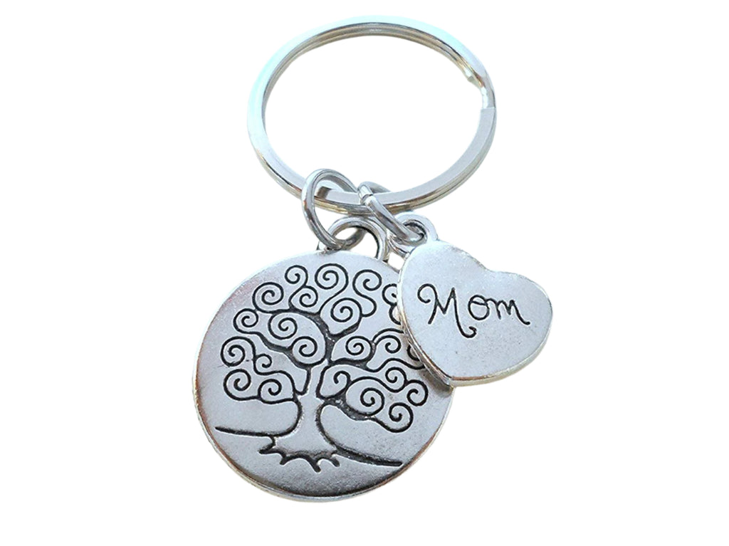 Mom Tree Keychain for Mom, Mother's Day Gift, Custom Letter Charm Options