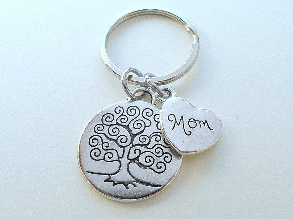 Mom Tree Keychain for Mom, Mother's Day Gift, Custom Letter Charm Options