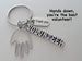 Volunteer Charm Keychain with Hand Charm, Volunteer Charm, and Thank You Charm, Volunteer Appreciation Keychain