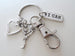 Cheerleader Charm Keychain with Heart & I Can Charm and Swivel Clasp, Cheerleading Keychain