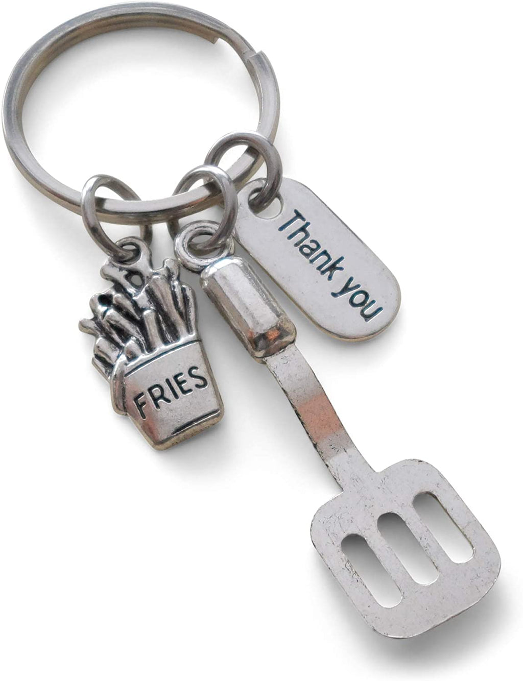 French Fries and Spatula Keychain, Fast Food Employee Appreciation Gift, Gift for Cooking Staff, Restaurant Team Gift, Thank You Gift