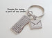 Computer Keyboard Charm Keychain with Envelope Charm; Secretary, Receptionist, Office Staff, or Employee Keychain