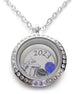 Custom Graduate Circle Floating Charm Locket Necklace with Engraved Disc Charm, Stainless Steel Locket, Graduation Gift, Good Luck on the Path Ahead