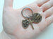 Bronze Shield & Cross Charm Keychain with Engraved Disc Saying "The Lord is My Strength and My Shield", Religious Keychain