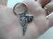 Mother Memorial Keychain, Wing Charm and Mom Heart Charm; My Guardian Angel Keychain