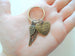 Memorial Keychain, Bronze Wing Charm and "You Are Always With in My Heart" Heart Charm