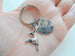 Dancing Keychain with Dancer Charm and Believe in Yourself Charm, Ballet, Ballerina or Coach Keychain