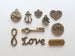 Custom Bronze Small King & Queen Chess Charm Keychains with Letter Charms, Anniversary Keychains