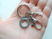 Soccer Player Keychain with Soccer Ring Charm and Swivel Clasp, Soccer Player or Coach Keychain