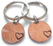 Double Keychain Set 2019 US One Cent Penny Keychains with Heart Around Year; Anniversary Gift, Couples Keychain