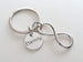 Infinity Charm Keychain with Eternity Disc Charm; Couples Keychain