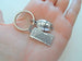 Computer Keyboard Charm & Computer Mouse Charm with Heart and Love, Couples Keychain