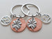 Double Keychain Set, 2000 Penny Keychains with Clover Charms, and with Number 22 Charms; 22 Year Anniversary
