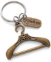 Bronze Clothes Hanger and Thank You Charm Keychain, Clothing Store Employee Appreciation Gift, Gift for Clothing Store Staff