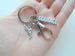 Martial Arts Keychain with Kicking Student Charm, Courage Charm, and Swivel Clasp Hook, Karate, Taekwondo or Coach Keychain