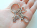 Bicycle Charm Keychain with Bike & Heart Charm and Swivel Clasp, Biker Keychain