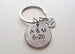 Custom Nickel Keychain with I Love You Heart Charm, Year Anniversary Gift, Husband Wife Key Chain, Boyfriend Girlfriend Gift, Customized Couples Keychain