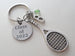 Custom Tennis Racquet Charm Keychain with Add-on Letter & Optional Birthstone Charms, Graduate Keychain, Tennis Player Keychain