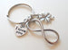 Infinity Charm Keychain with an I Love You Heart & Clover Charm, Couples Keychain