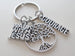 Tree Keychain with a "Walk with Jesus" Charm & Courage Charm, Religious Keychain