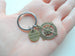 Bronze Compass Charm Keychain with "Live With No Regrets" Disc Charm