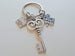 Key Charm Keychain with House Charm & For Sale Sold Sign Charm, Realtor or First Time Home Buyer Keychain