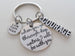 Religious Charm Keychain with "When You Go Through Deep Waters I will Be With You" Disc Charm, Courage Charm, and Love Faith Hope Charm
