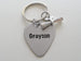 Custom Engraved Graduation Metal Guitar Pick Keychain with Graduate Charm, Class of 2024 Personalized Graduate Keychain, Gift for Graduate