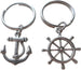 Anchor & Ships Helm Keychain Set- You Be My Anchor And I'll Steery You Straight; Couples Keychain Set