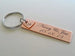 Custom Engraved Copper Tag with Heart Keychain, Anniversary Gift Keychain, Personalized Engraved Keychain