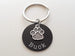Custom Engraved Anodized Aluminum Disc & Paw Charm Keychain, Pet Loss Gift, Dog Memorial Keychain