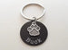 Custom Engraved Anodized Aluminum Disc & Paw Charm Keychain, Pet Loss Gift, Dog Memorial Keychain