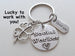 Social Worker Keychain with Clover & Thank You Charm, Community Advocate Keychain