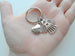 Mom Memorial Keychain, Angel Charm and Mom Heart Charm; My Guardian Angel Keychain