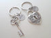 Custom Key & Lock Keychains with Stamped Tags for Couples Initials, Anniversary Gift Keychain