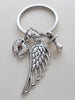 Baby Feet Charm & Wing Charm Keychain with Pacifier Charm, Baby Loss Memorial Keychain