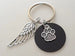 Custom Engraved Anodized Aluminum Disc & Paw Charm Keychain, Pet Loss Gift, Dog Memorial Keychain