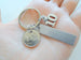 Custom Engraved Aluminum Tag Keychain with Dime & Number 10 Charm, Couples Keychain, 10 Year Anniversary Keychain