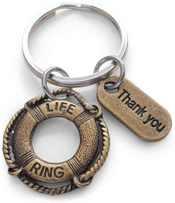 Volunteer Appreciation Gifts  • "Thank You" Tag & Bronze Lifesaver Keychain by JewelryEveryday w/ "You've been a lifesaver!" Card