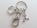 Soccer Player Keychain with Soccer Ring Charm and Swivel Clasp Hook, Soccer Player or Coach Keychain