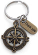 Employee Appreciation Gifts • "Thank You" Tag & Bronze Compass Keychain by JewelryEveryday w/ "We'd be lost with out you!" Card