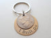 Custom Engraved Brass Disc Keychain with 2001 Nickel, 21 Year Anniversary Gift Keychain, Personalized Engraved Keychain