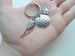 Paw Print Charm, Wing Charm, and "I Will Hold You in My Heart" Disc Charm Keychain, Pet Memorial Keychain