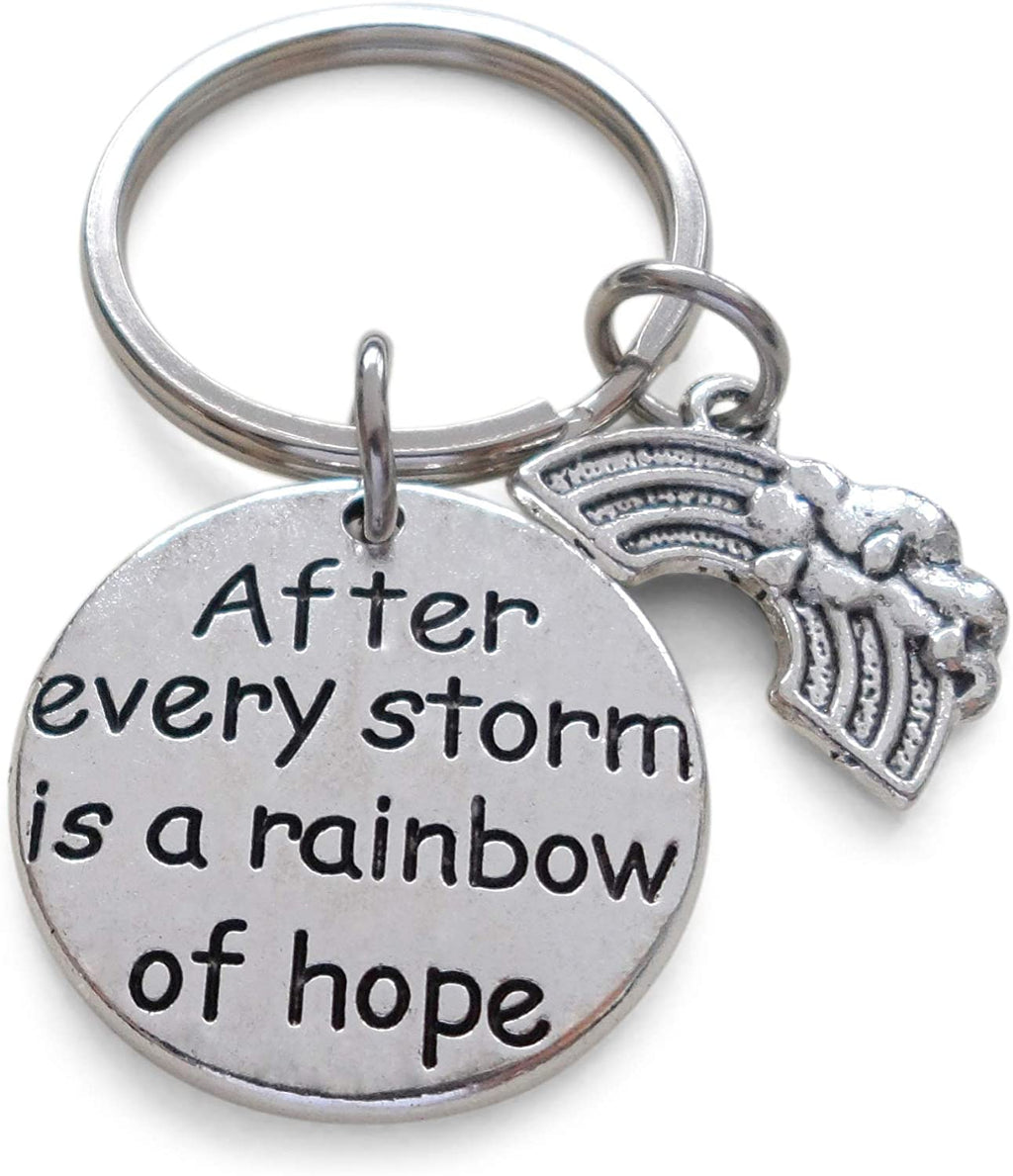 After Every Storm Is a Rainbow of Hope Keychain, Encouragement Keychain by JewelryEveryday