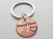 2000 US One Cent Penny Keychain with Engraved "Happy 22nd" and Heart Around Year; 22 Year Anniversary Couples Keychain