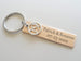 Custom Engraved Bronze Tag with Number 19 Charm Keychain, 19 Year Anniversary Gift Keychain, Personalized Engraved Keychain