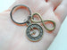 Bronze Clock Keychain With Infinity Charm - I Still Love Being With You After All This Time; Couples Keychain