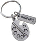 Art Palette Charm Keychain with "Inspire" Tag Charm