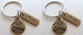 Double Keychain Set, Bronze Pinky Promise & Love Tag Charm Keychains, Best Friend or Couples Keychains